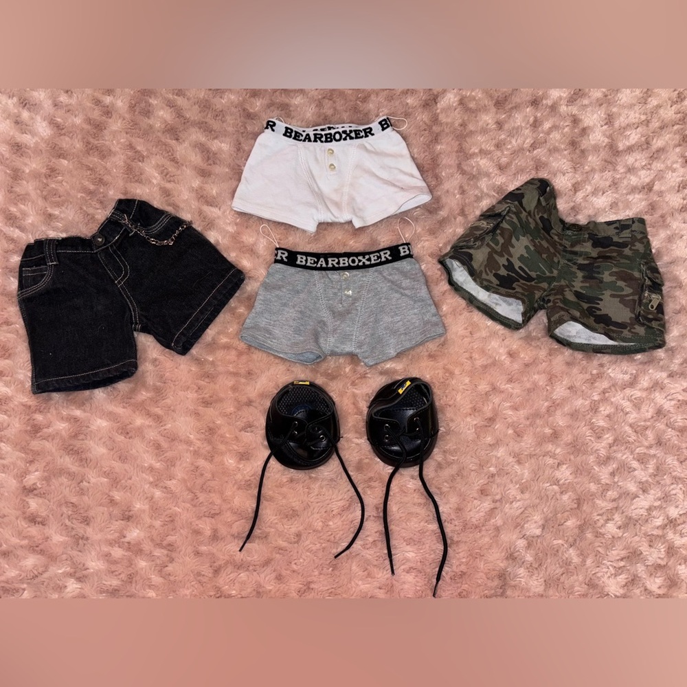 Build-A-Bear Boys 2 Pairs of Shorts, 2 Pairs of Underwear & Shoes